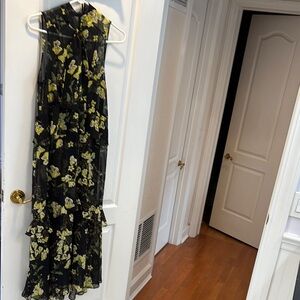 NWT Floral Black and Yellow Sleeveless Dress